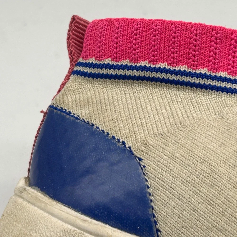 Zara Baby Toddler Sock Sneakers‎ Colorblock Beige Pink Blue Yellow Size 20